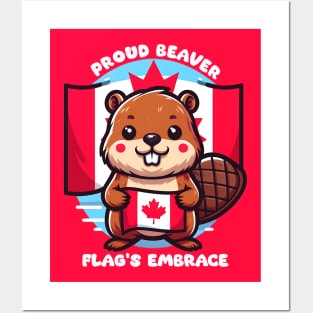 proud beaver flags embrace Posters and Art